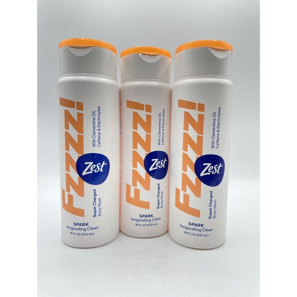 3 Zest Fzzzz! Spark Invigorating Clean Clementine Oil  Body Wash 18 oz Bs270 - Picture 1 of 16